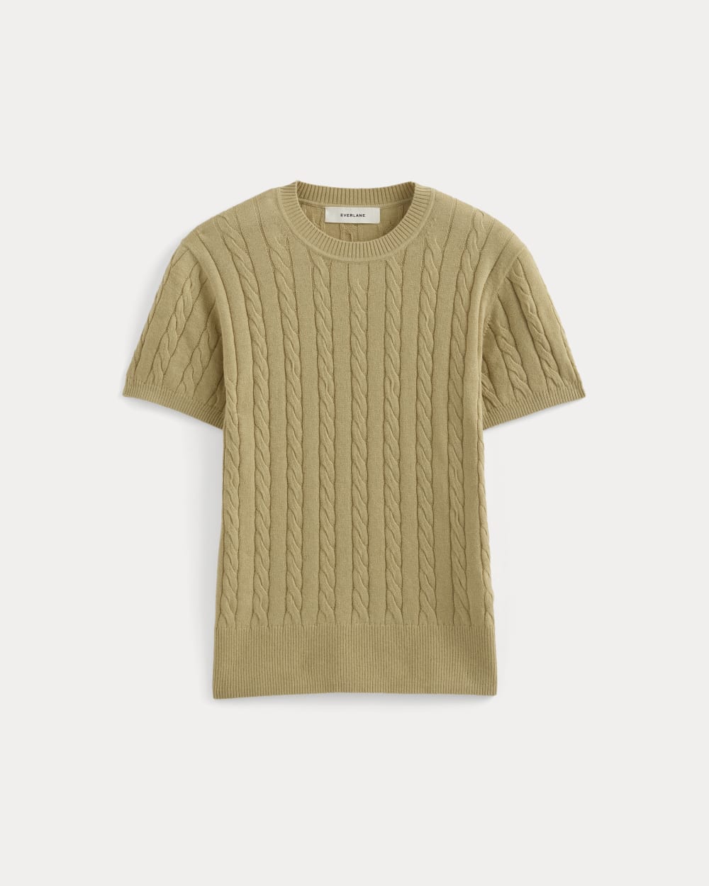 The Cable Crew in Cotton Cashmere in Classic Khaki — alternate view
