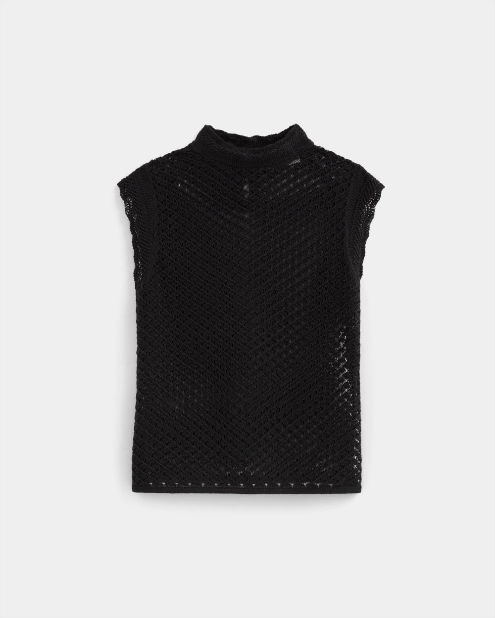 The Lace Knit Tank in Black — alternate view