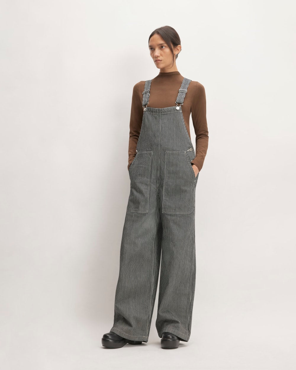 The Gardener Overall in Hickory Stripe — front view