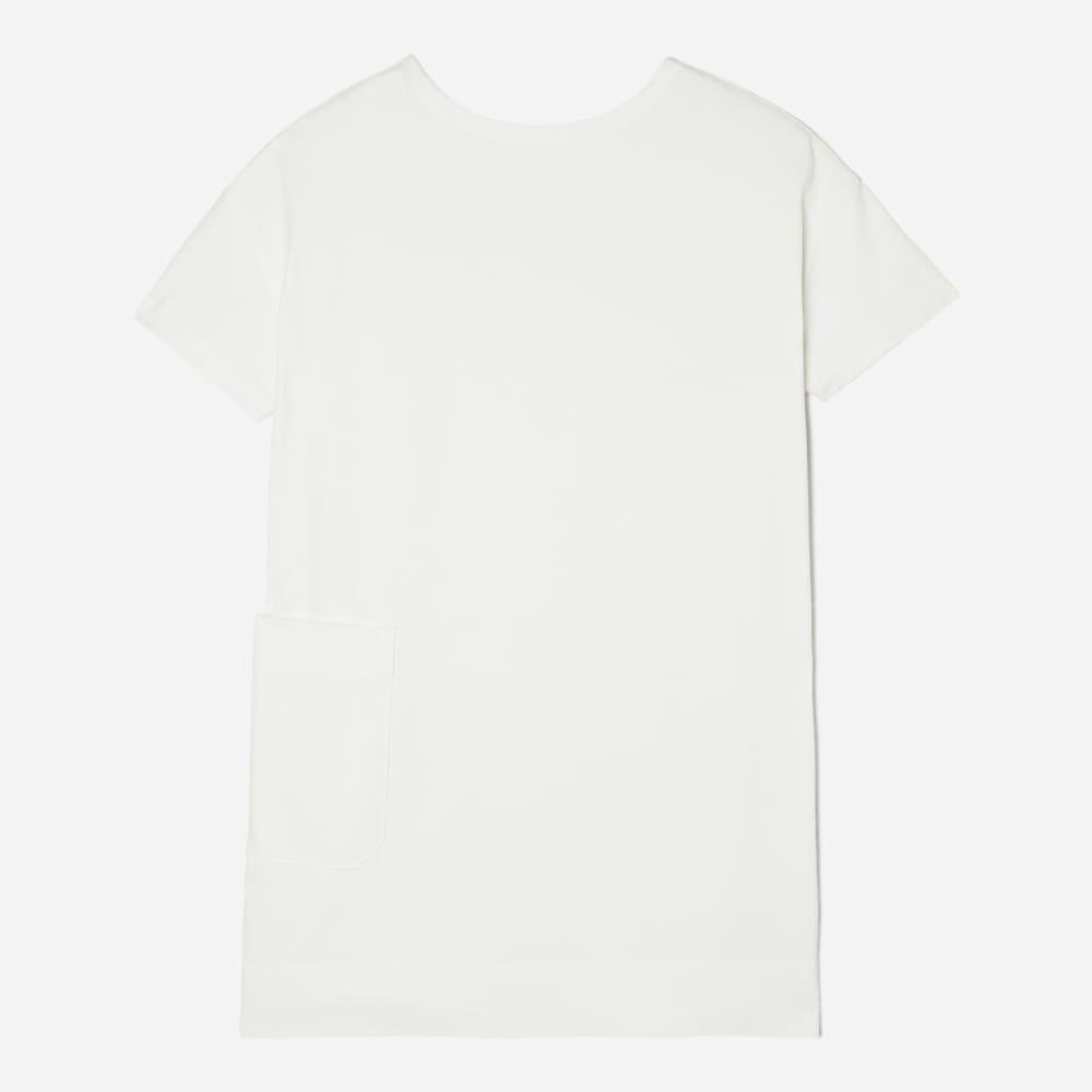 The Oversized Mariner Dress in White — front view