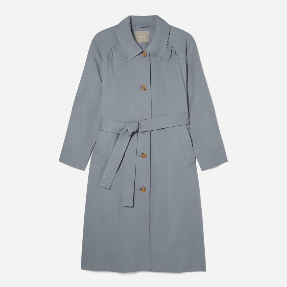 The Gathered Drape Trench in Smoke — front view