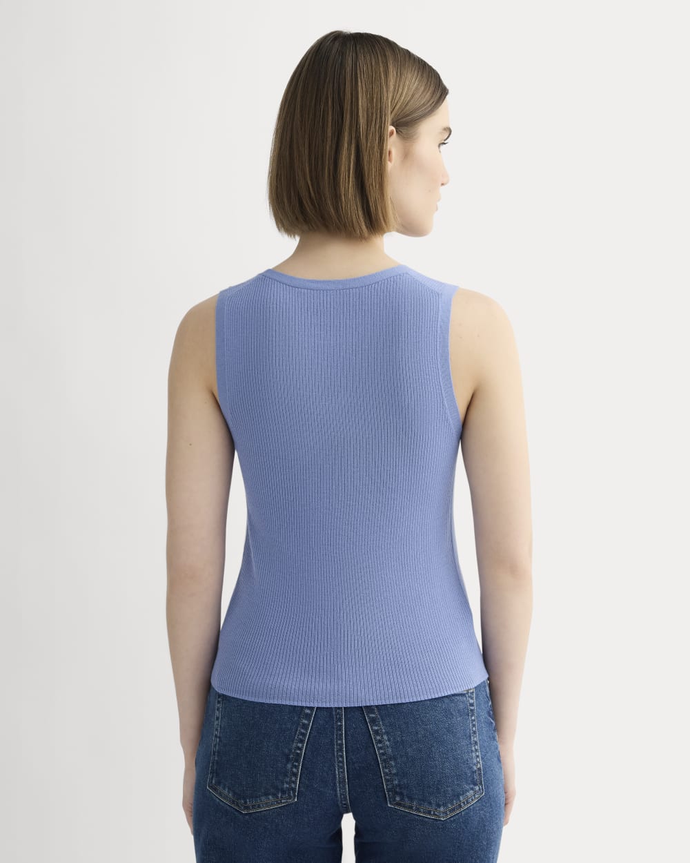 The Tank in Ultrasoft Merino in Bluebell — detail view