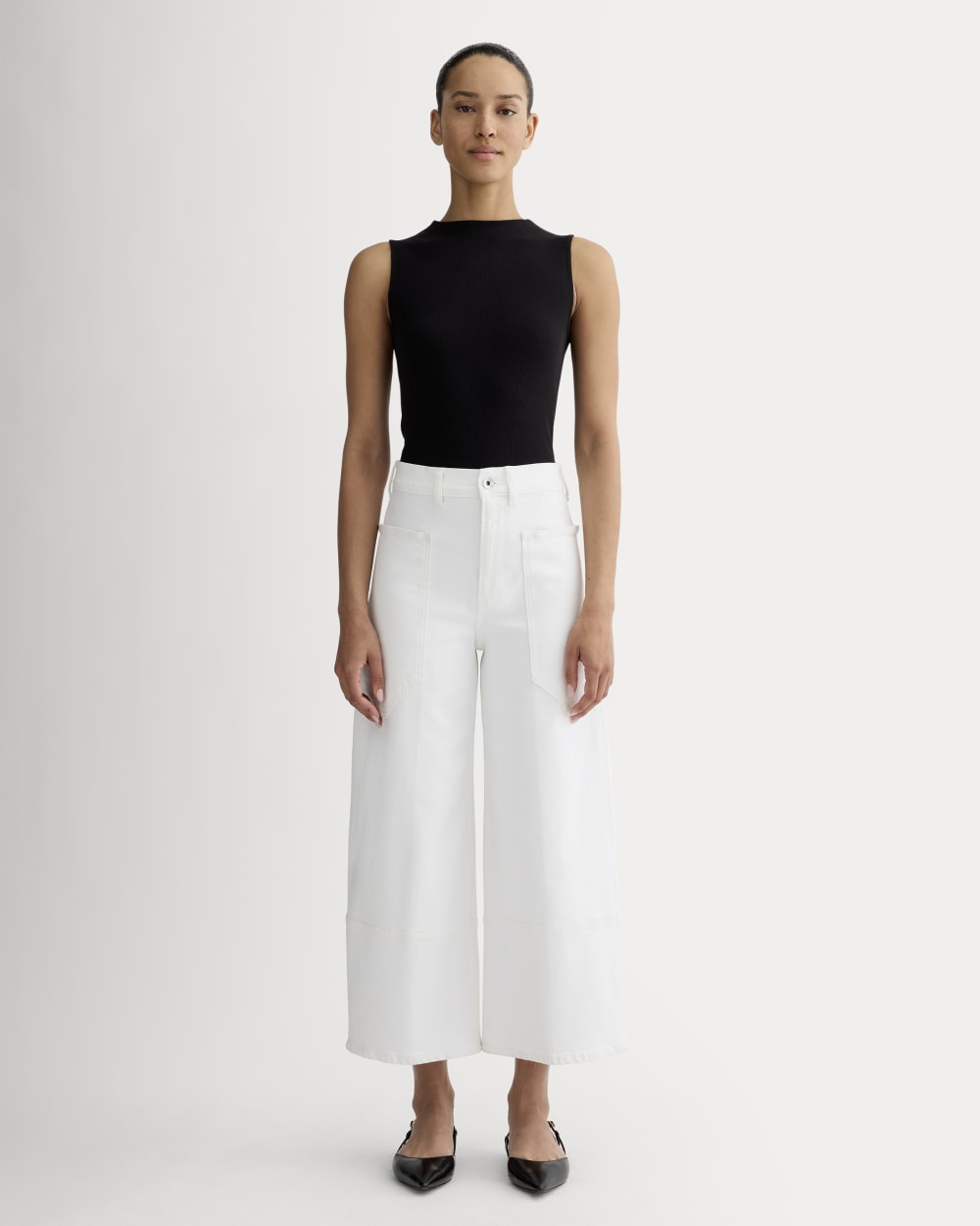 The Way-High® Gardener Cropped Jean in Ecru — front view