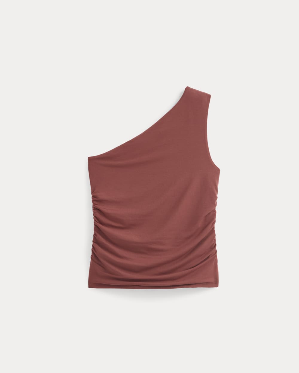 One-Shoulder Top in Henna Red — alternate view
