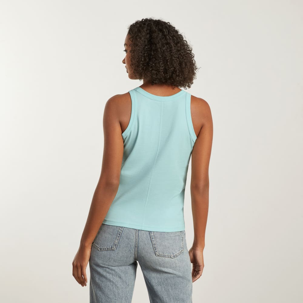 The Tank in Essential Cotton in Ice Blue — detail view