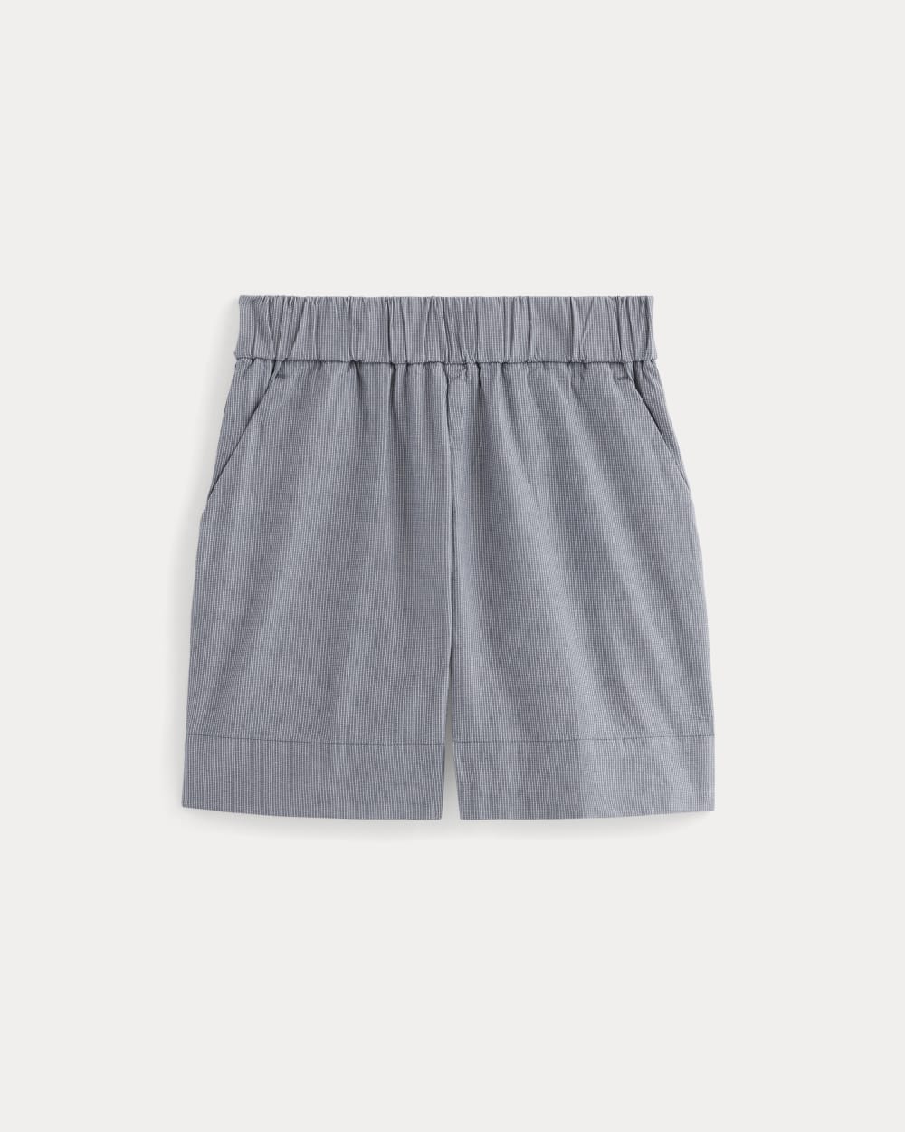 The Easy Short in Dark Denim Pinstripe — alternate view