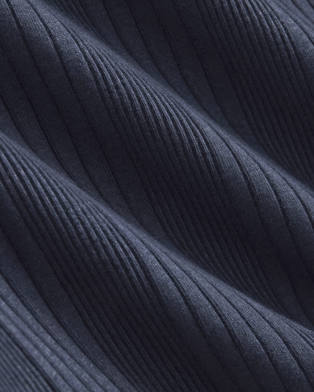 Lounge Rib Cropped Shirt in Navy — detail view