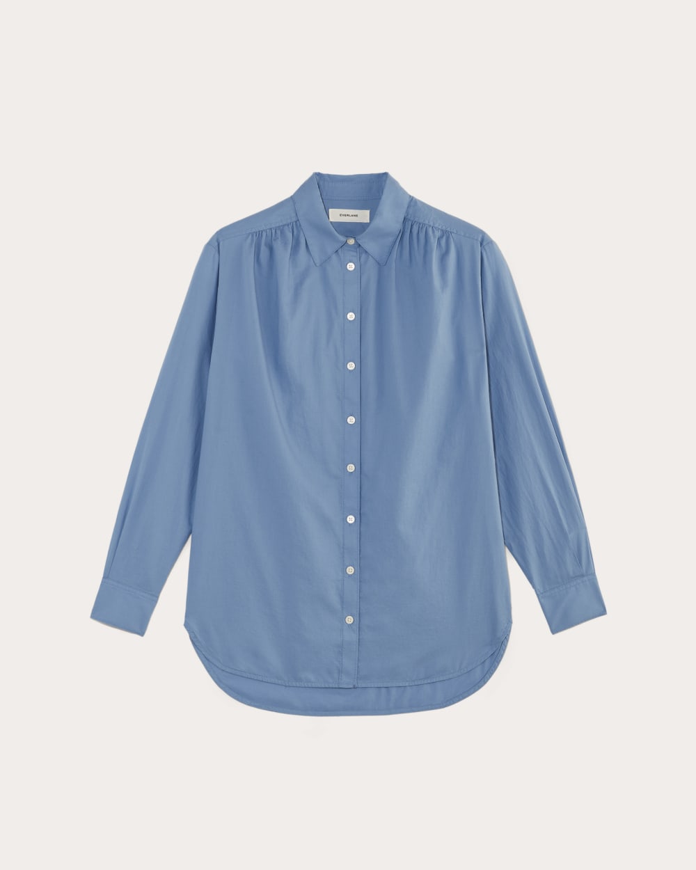 The Gathered Shirt in Silky Cotton in Bluebell — alternate view