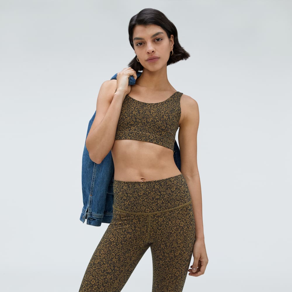 The Perform Bra® in Black / Breen Floral — detail view