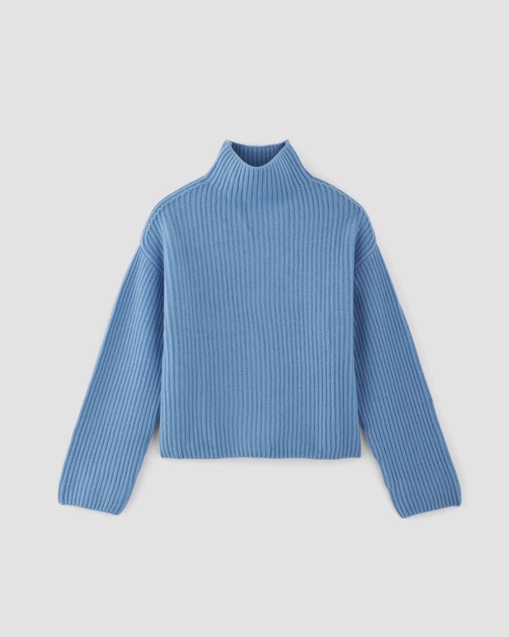 The Felted Merino Funnel-Neck Pullover in Heritage Blue — alternate view