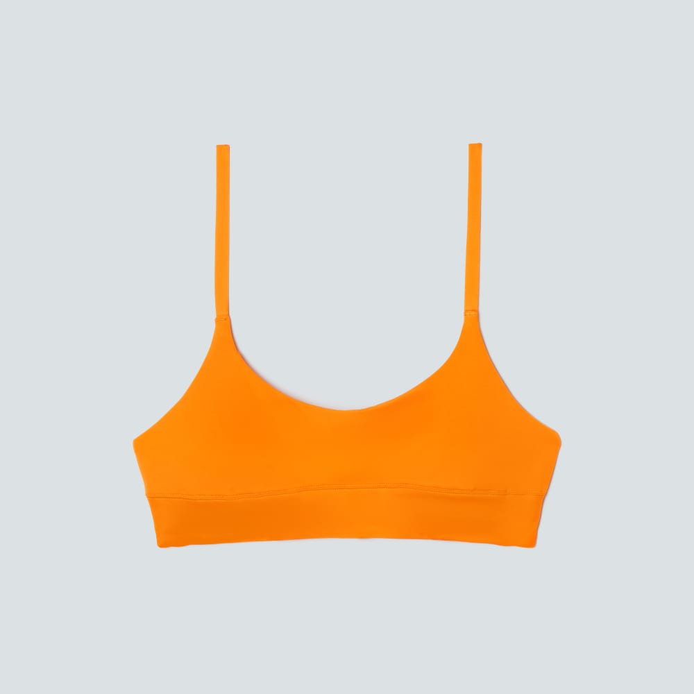 The Scoop-Neck Bikini Top in Turmeric — front view
