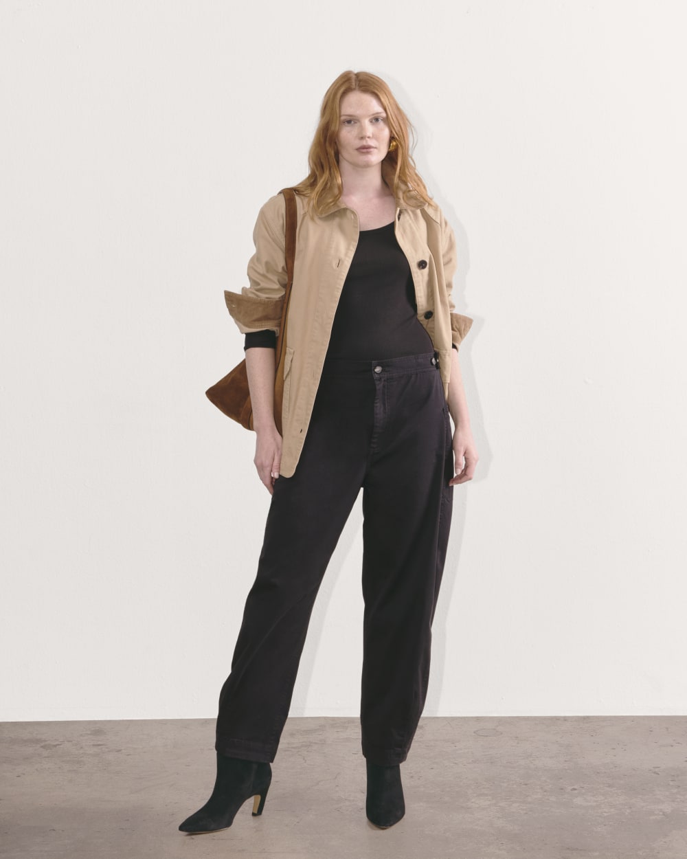 The Barrel Pant in Black — front view