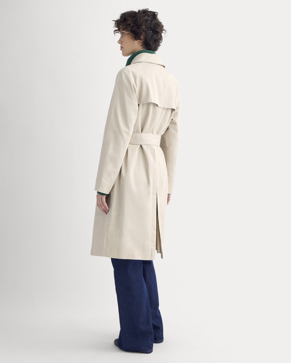 The Modern Trench Coat in Peyote — detail view