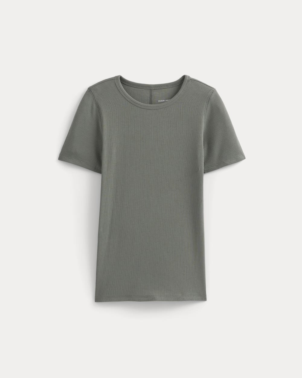 The Luxe Rib Crew in Agave Green — alternate view