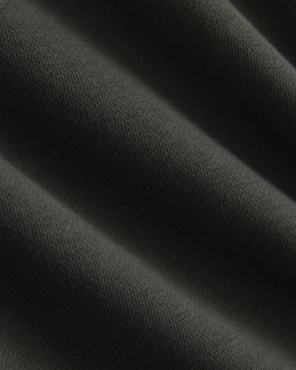 Luxe Fleece Zip Polo in Washed Black — detail view