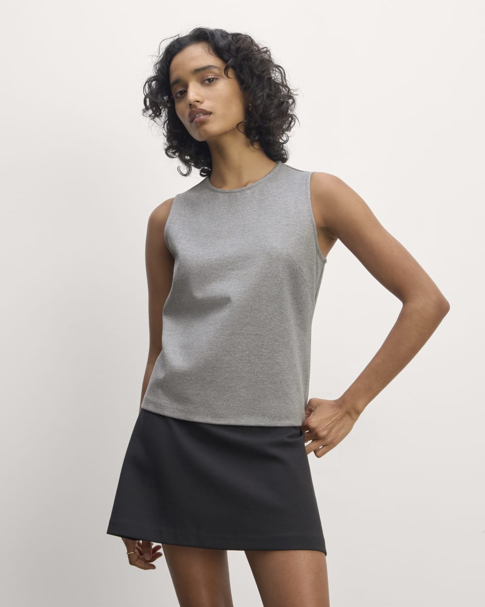 The Dream Tank in Mid Heather Grey — front view