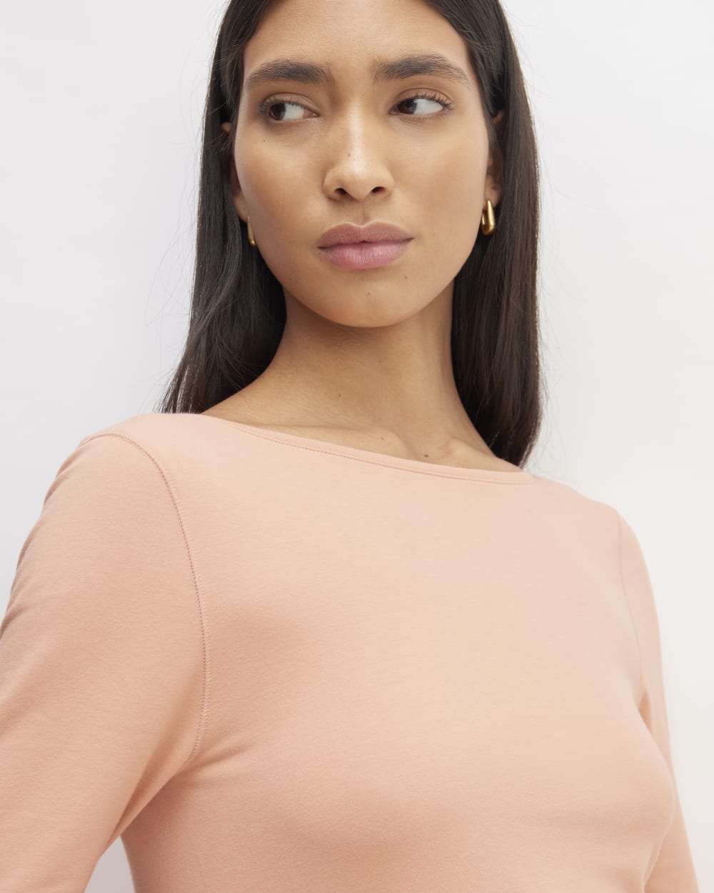 The Supima® Form Scoop-Back Tee in Blush Pink — detail view
