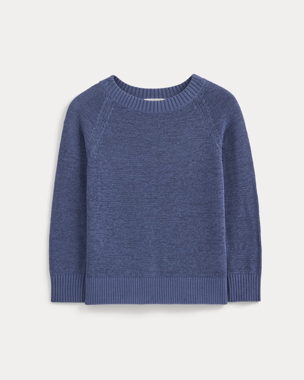 Wide-Neck Crew Sweater in Tape Yarn in Blue Dusk — alternate view