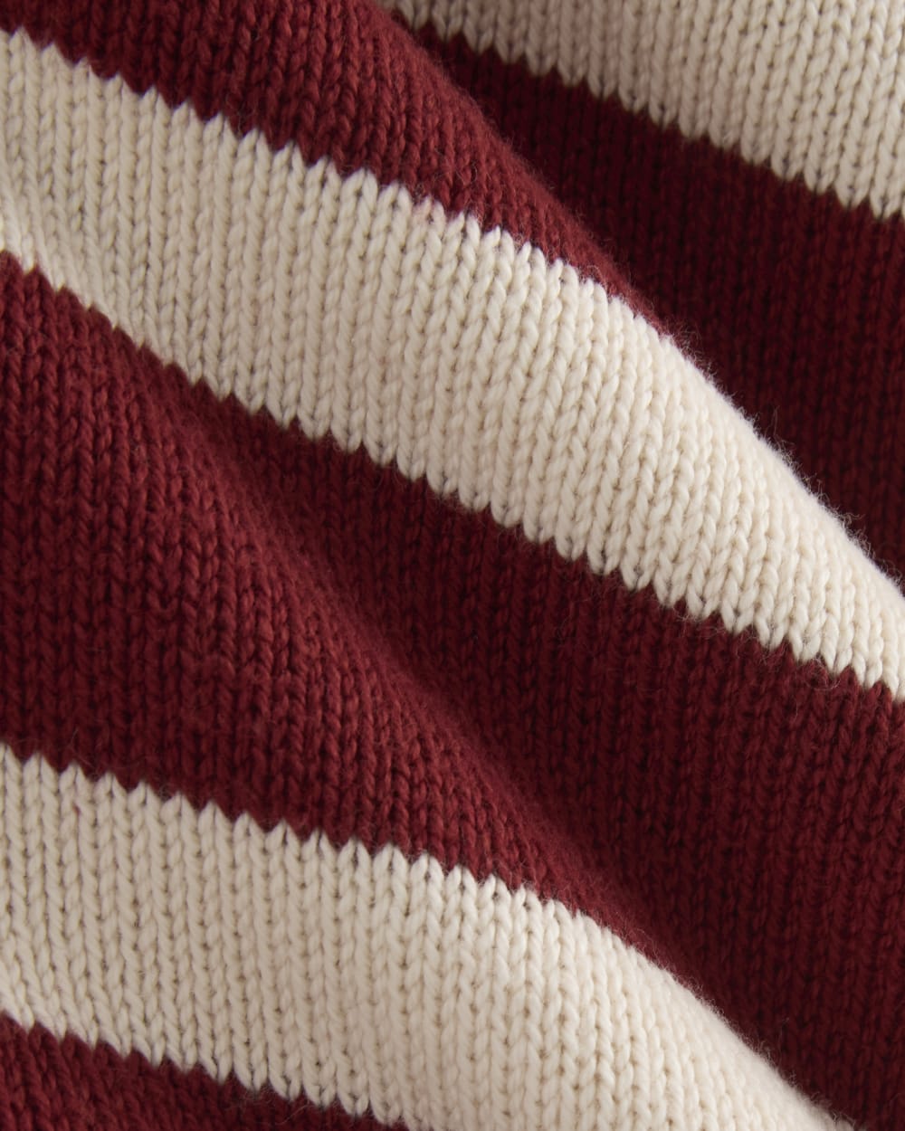 The Boxy Sweater in Everyday Cotton in Merlot / Canvas — detail view