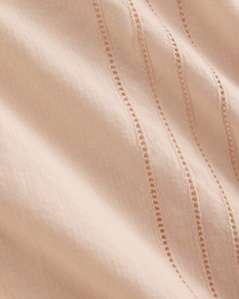 Cotton Gauze Resort Shirt in Pale Peach — detail view