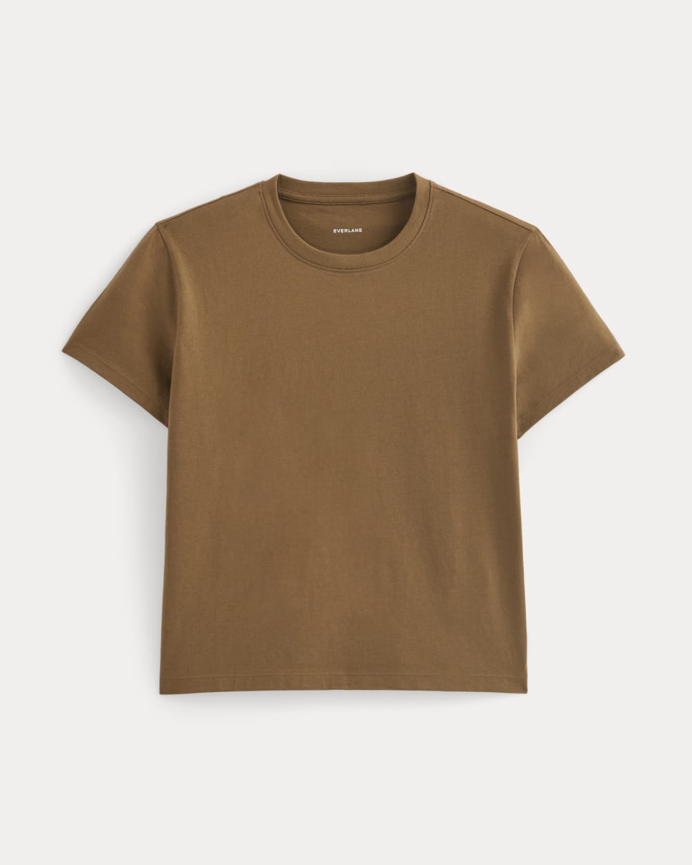 The Box-Cut Tee in Essential Cotton in Toffee — alternate view