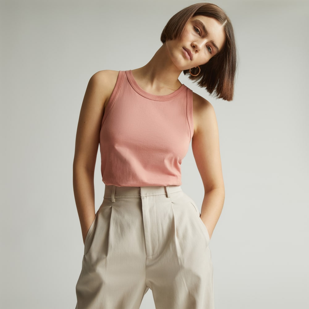 The Tank in Essential Cotton in Light Rose — front view