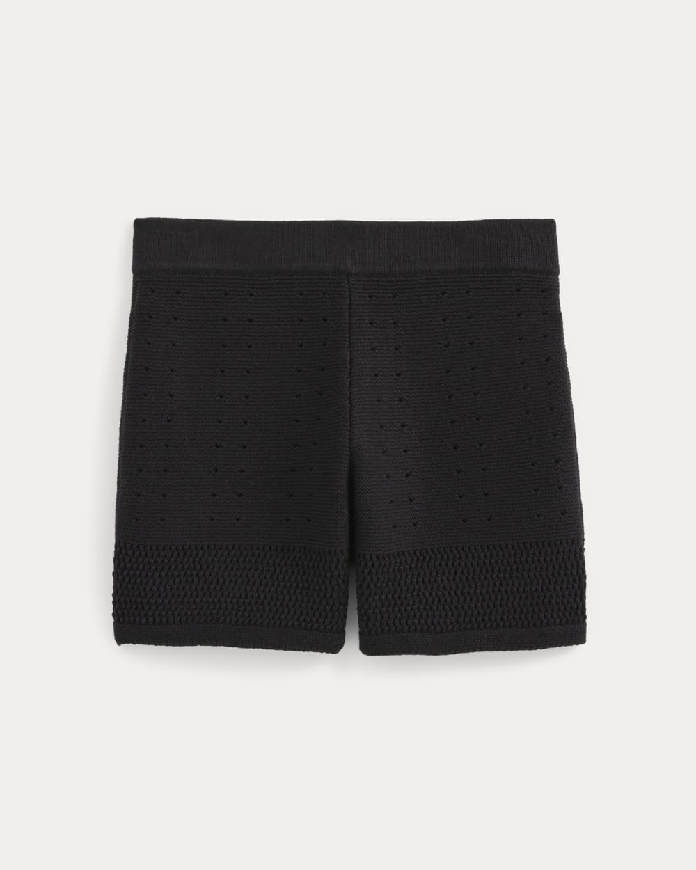 Open-Knit Short in Everyday Cotton in Black — front view