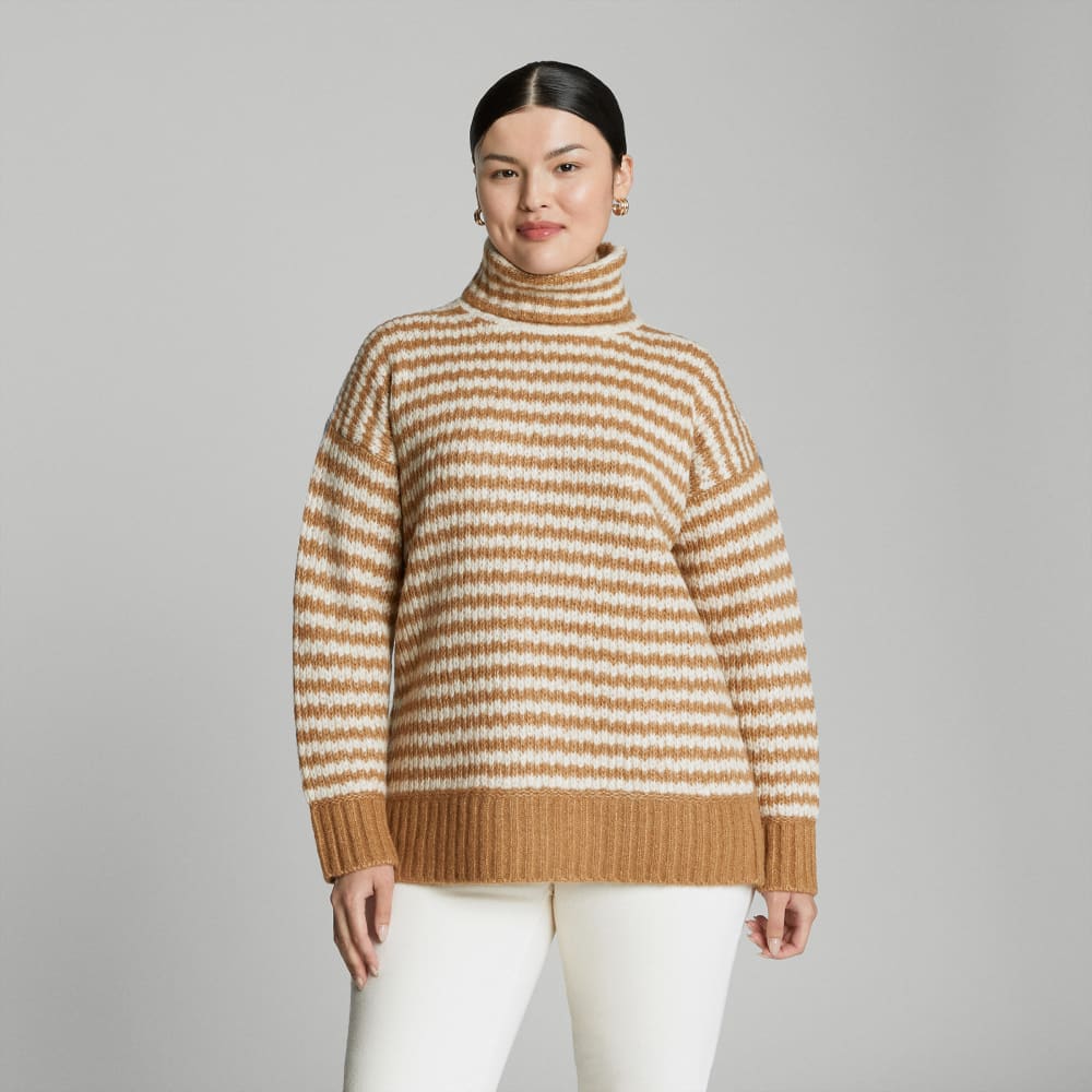 The Cloud Turtleneck in Ginger Root / Oat — front view