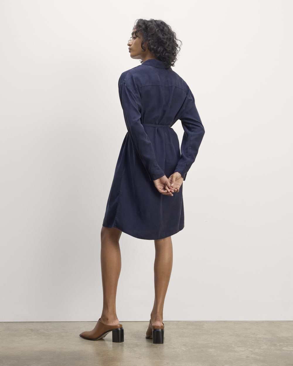 The Must-Have Shirtdress in Butterlite in Navy — detail view
