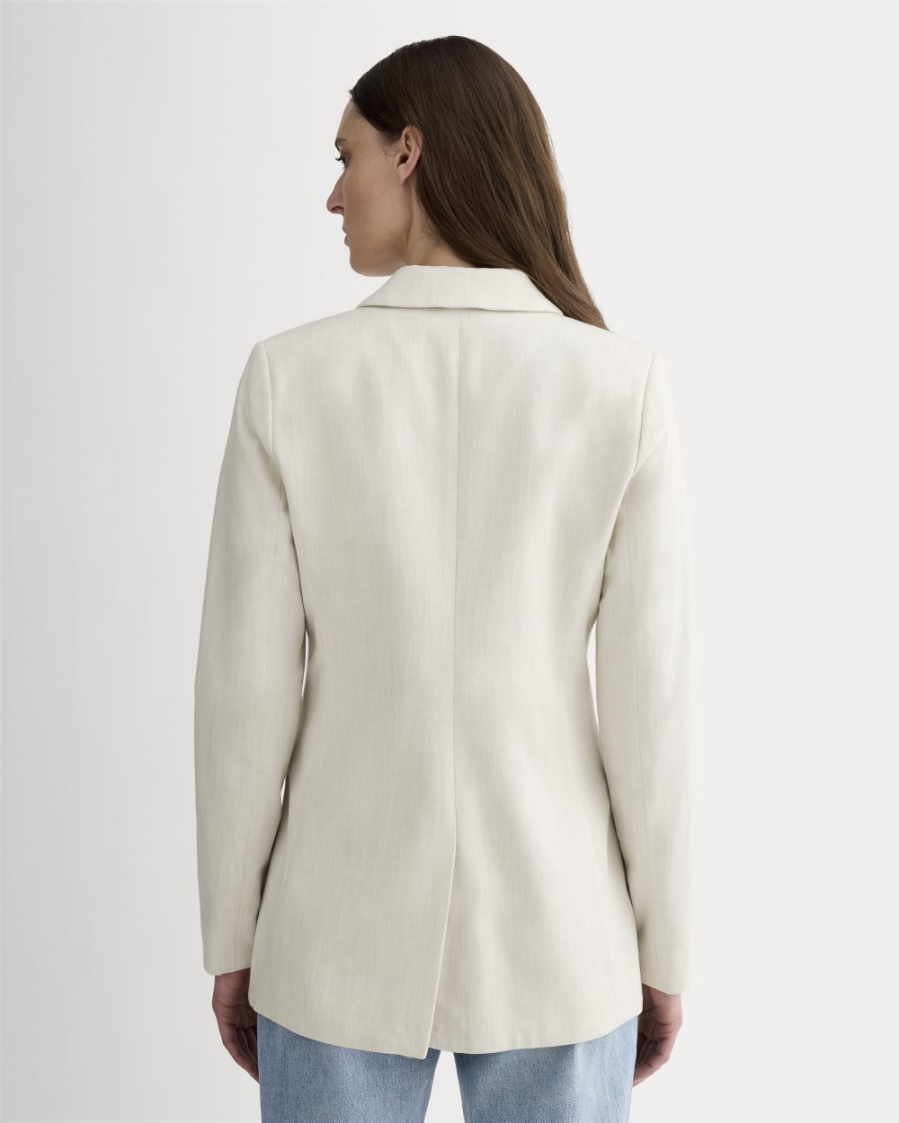 The Relaxed Blazer in Buttersmooth in Heathered Oat — detail view