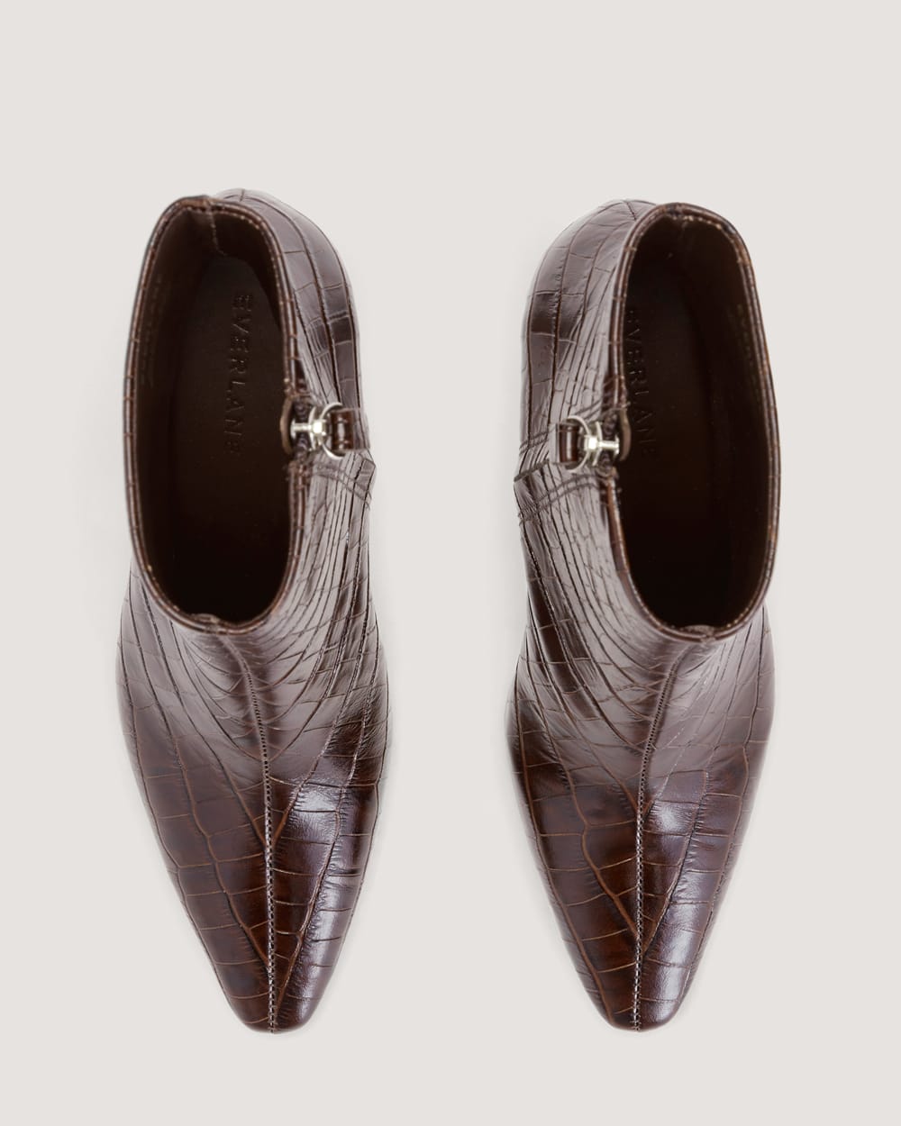 The Short Banana Boot in Brown Crocodile — detail view