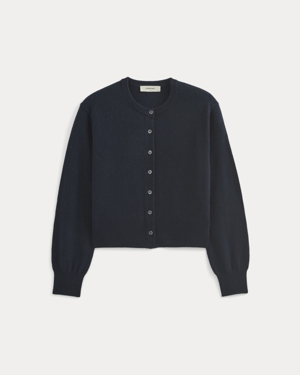 Cashmere Cropped Cardigan in Navy — alternate view