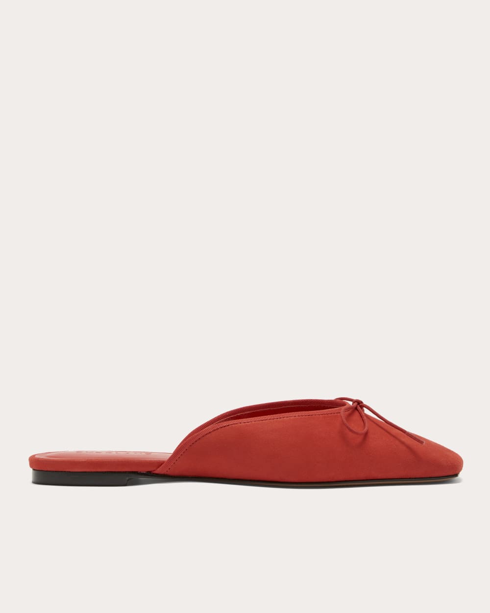 The Ballet Mule in Classic Red Suede — front view