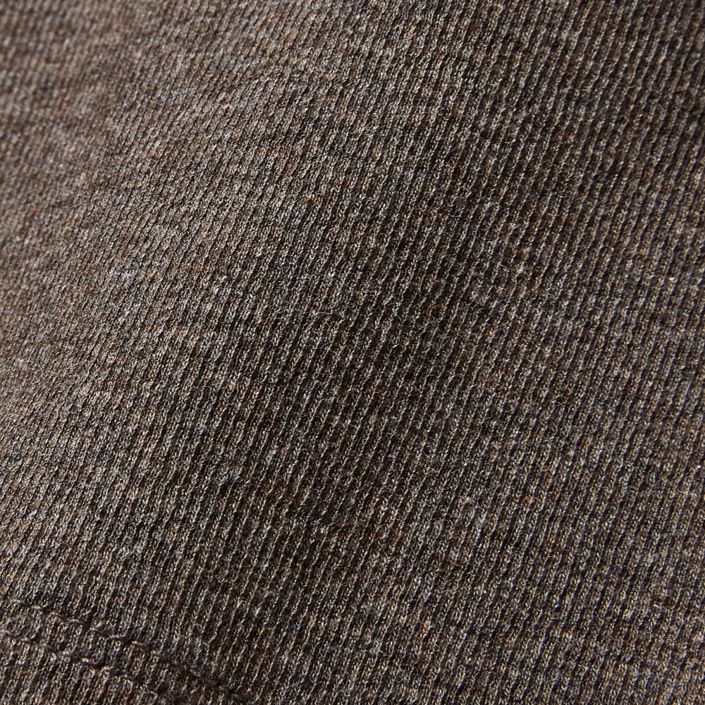 The Luxe Micro-Rib Scoop-Neck Tee in Heathered Fatigue — detail view