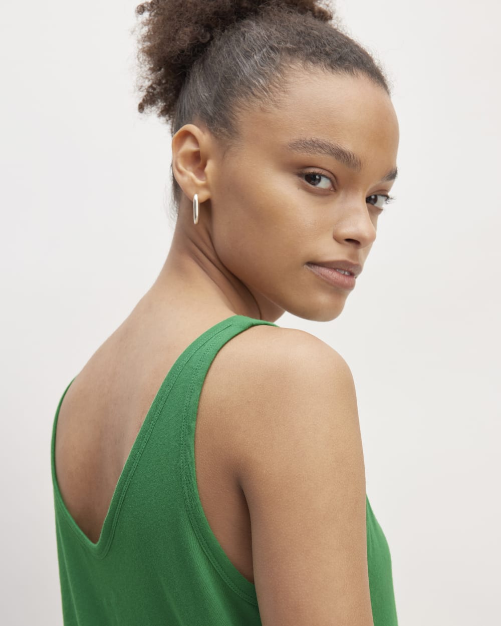 The Air Cami in Grass Green — detail view