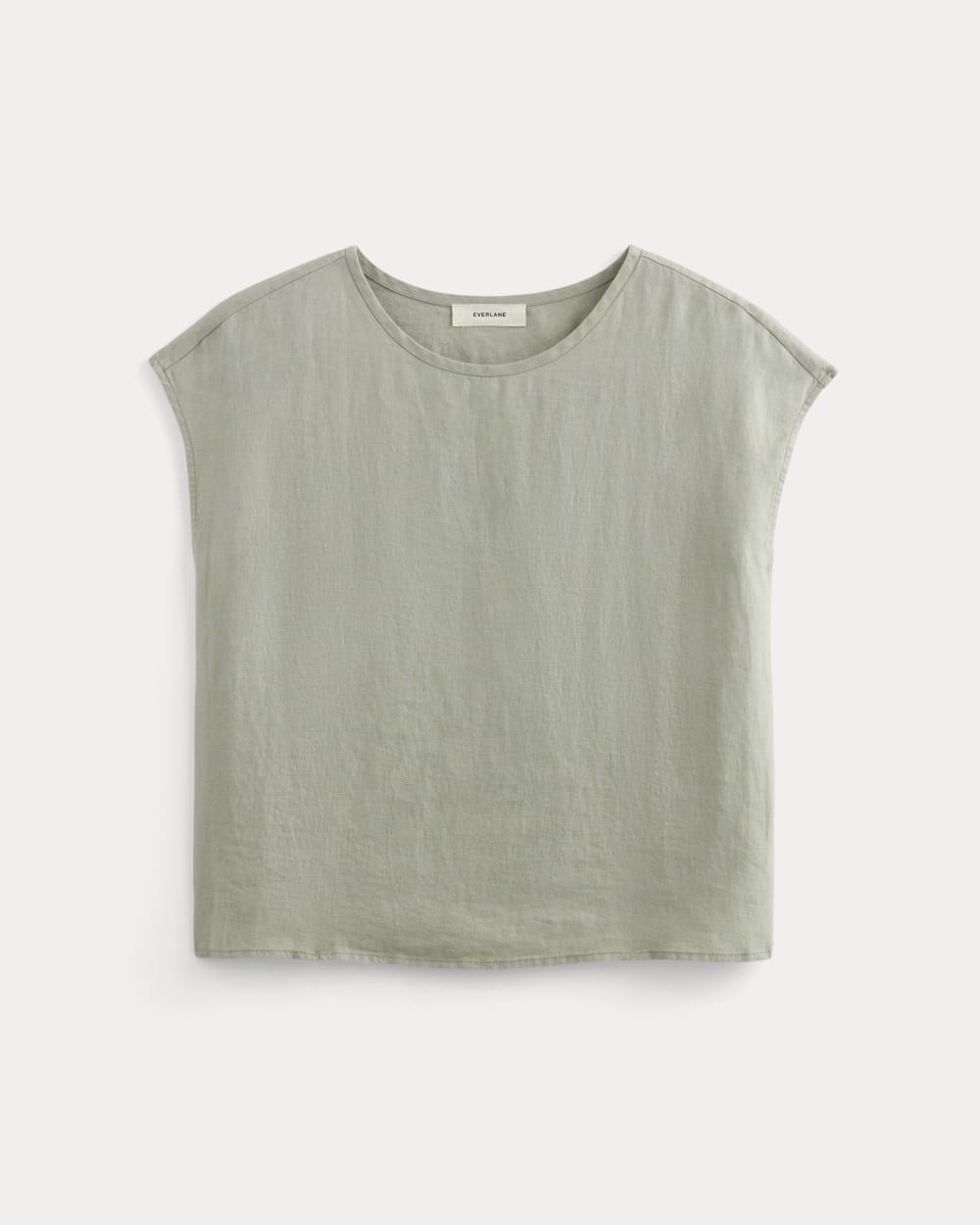 The Muscle Top in Linen in Seagrass — alternate view