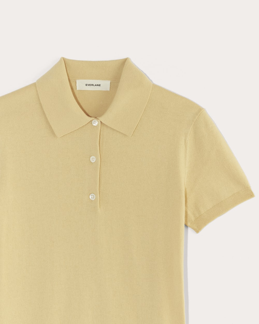 The Polo in Cotton Cashmere in Parsnip — detail view