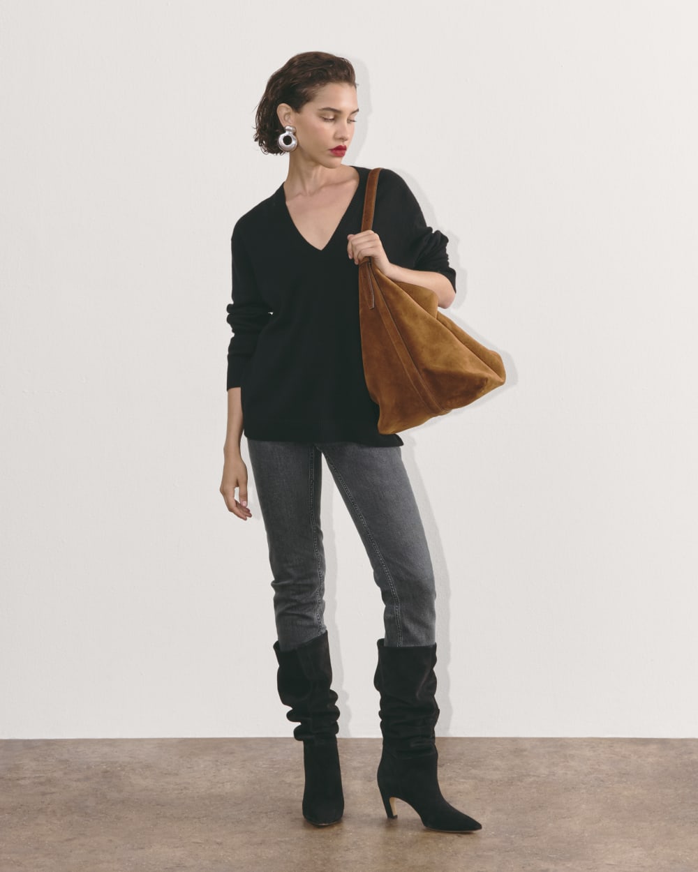 The Original Cheeky® Jean in Washed Charcoal — front view