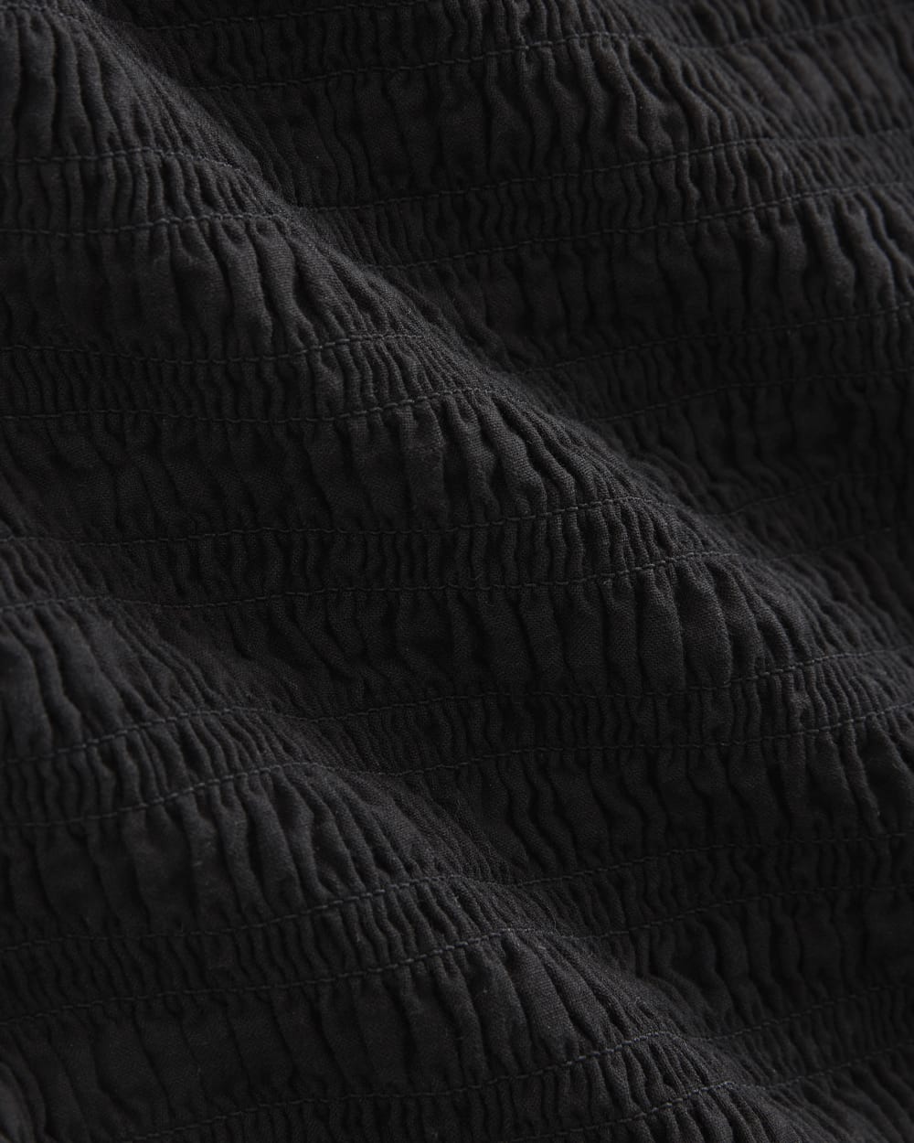 Gauze Smocked Cami in Black — detail view