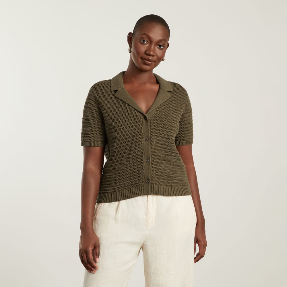 The Crochet Knit Polo in Beech — alternate view
