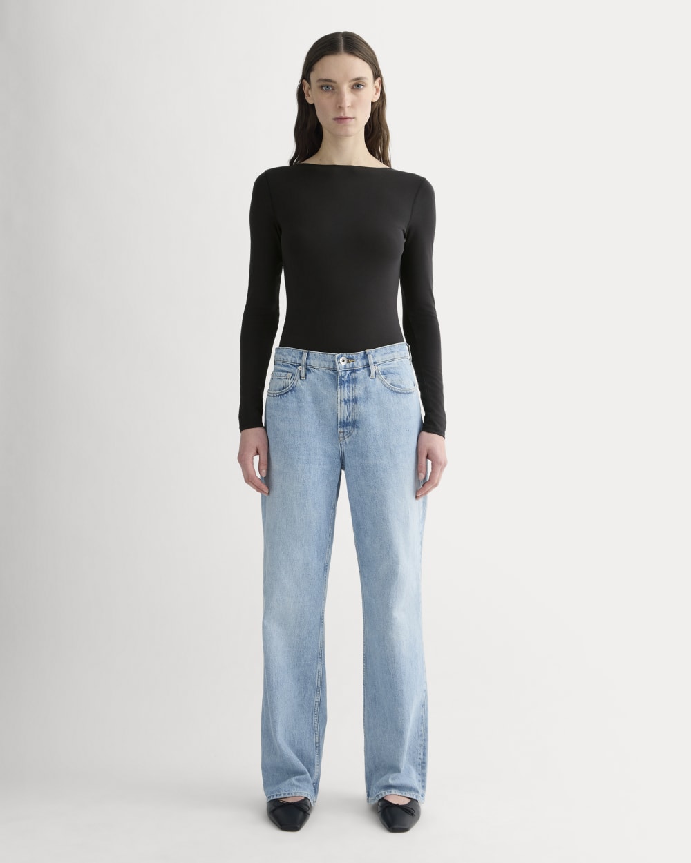 The Form Ballet Bodysuit in Black — front view