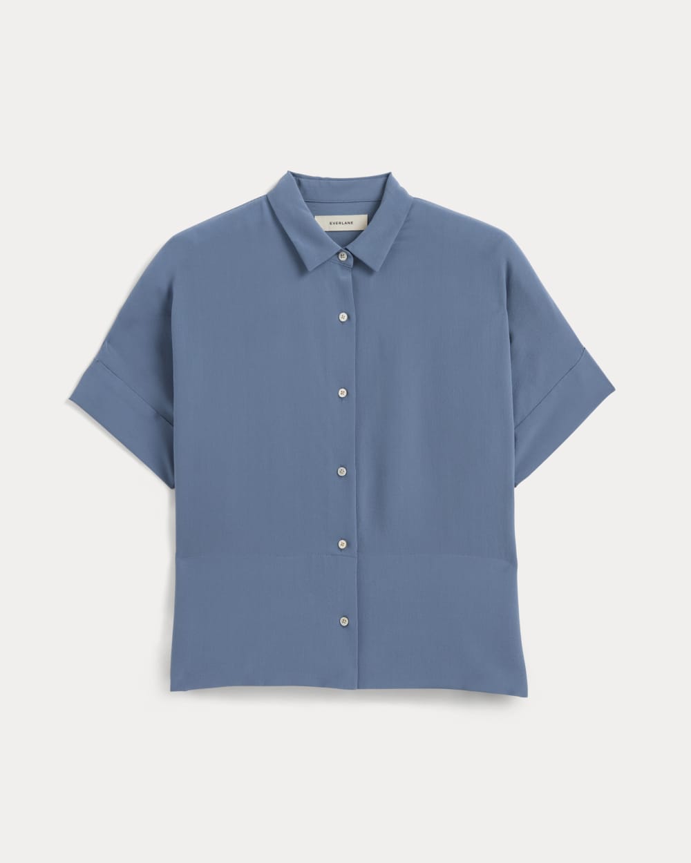 The Boxy Shirt in Washable Silk in French Blue — alternate view