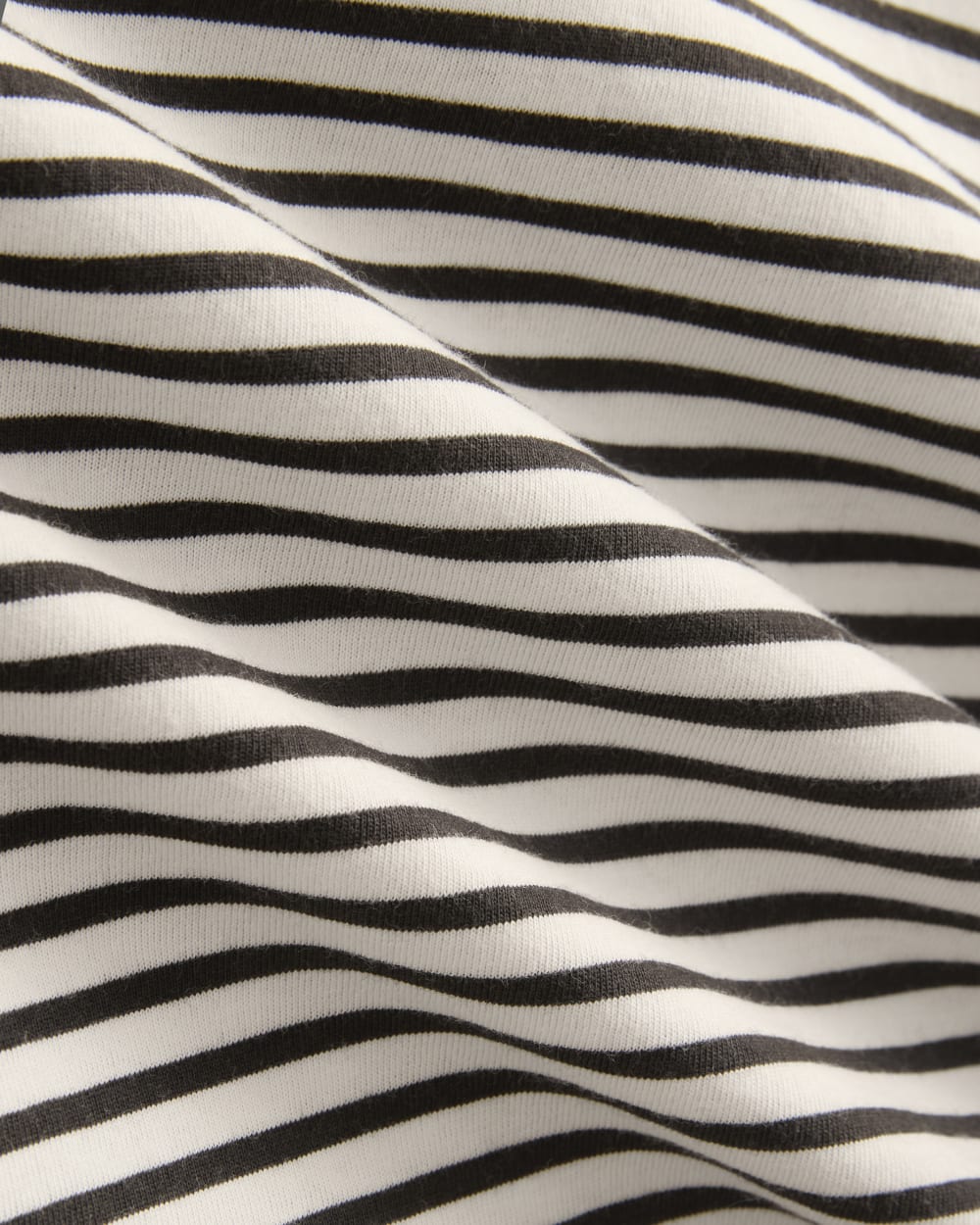Oversized Boxy Crew in Essential Cotton in Bone / Pirate Black Stripe — detail view