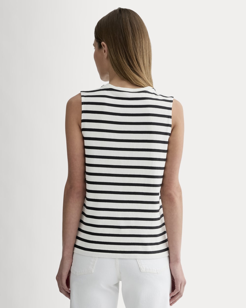 The Mariner Tank in Black / Canvas Tan — detail view