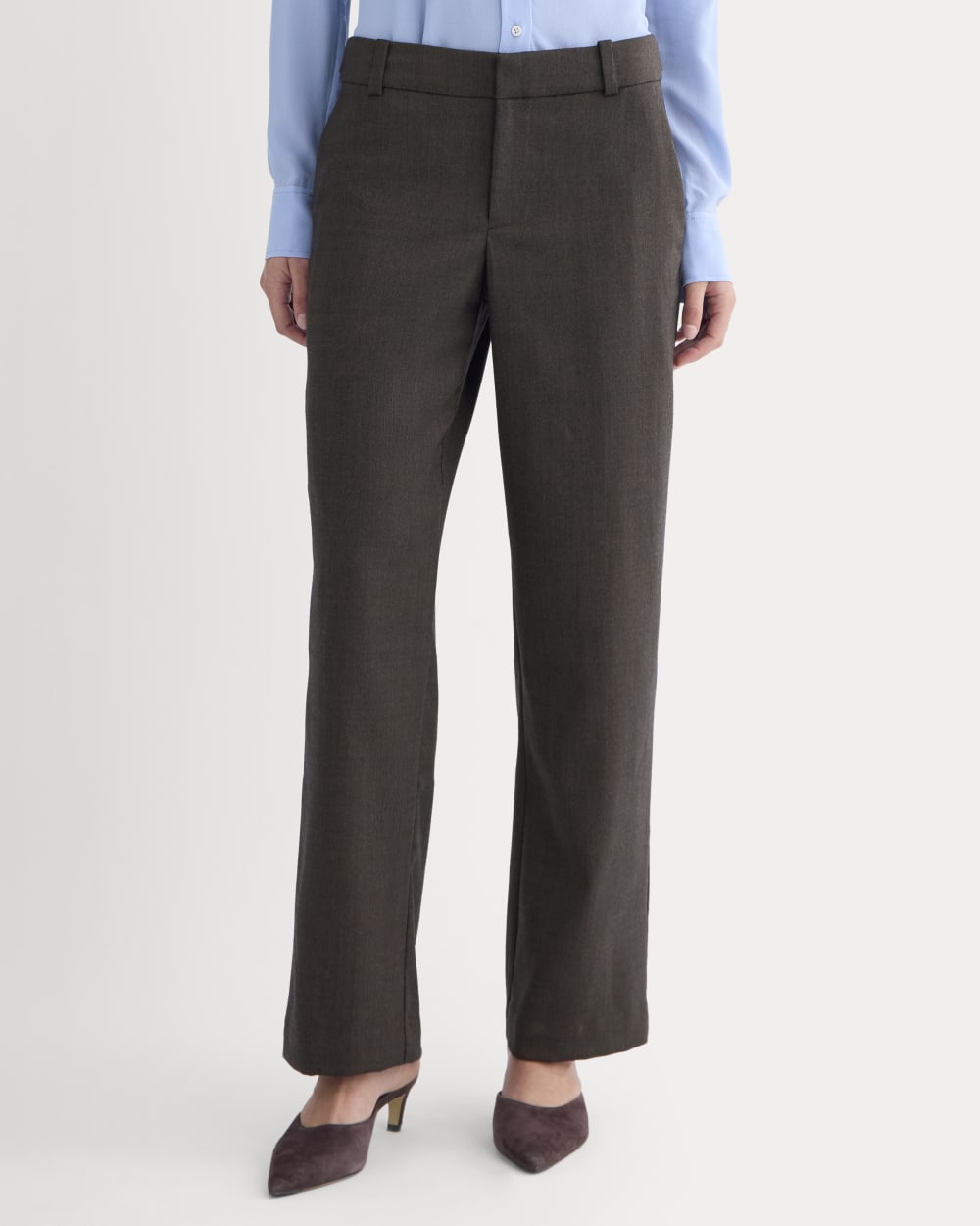 Straight-Leg Trouser in Tailor Twill in Heathered Fudge — detail view