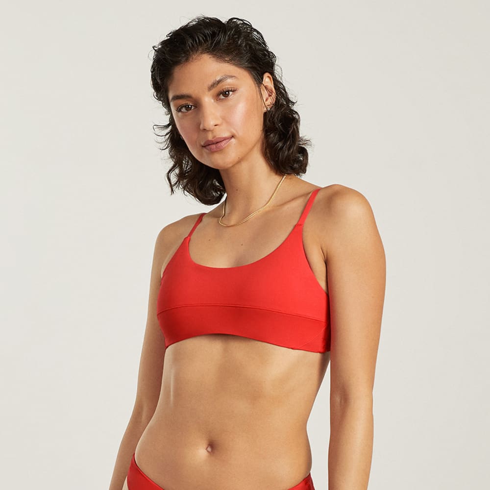 The Scoop-Neck Bikini Top in Bright Red — alternate view