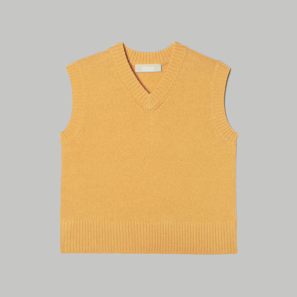 The Cashmere Vest in Kumquat — alternate view