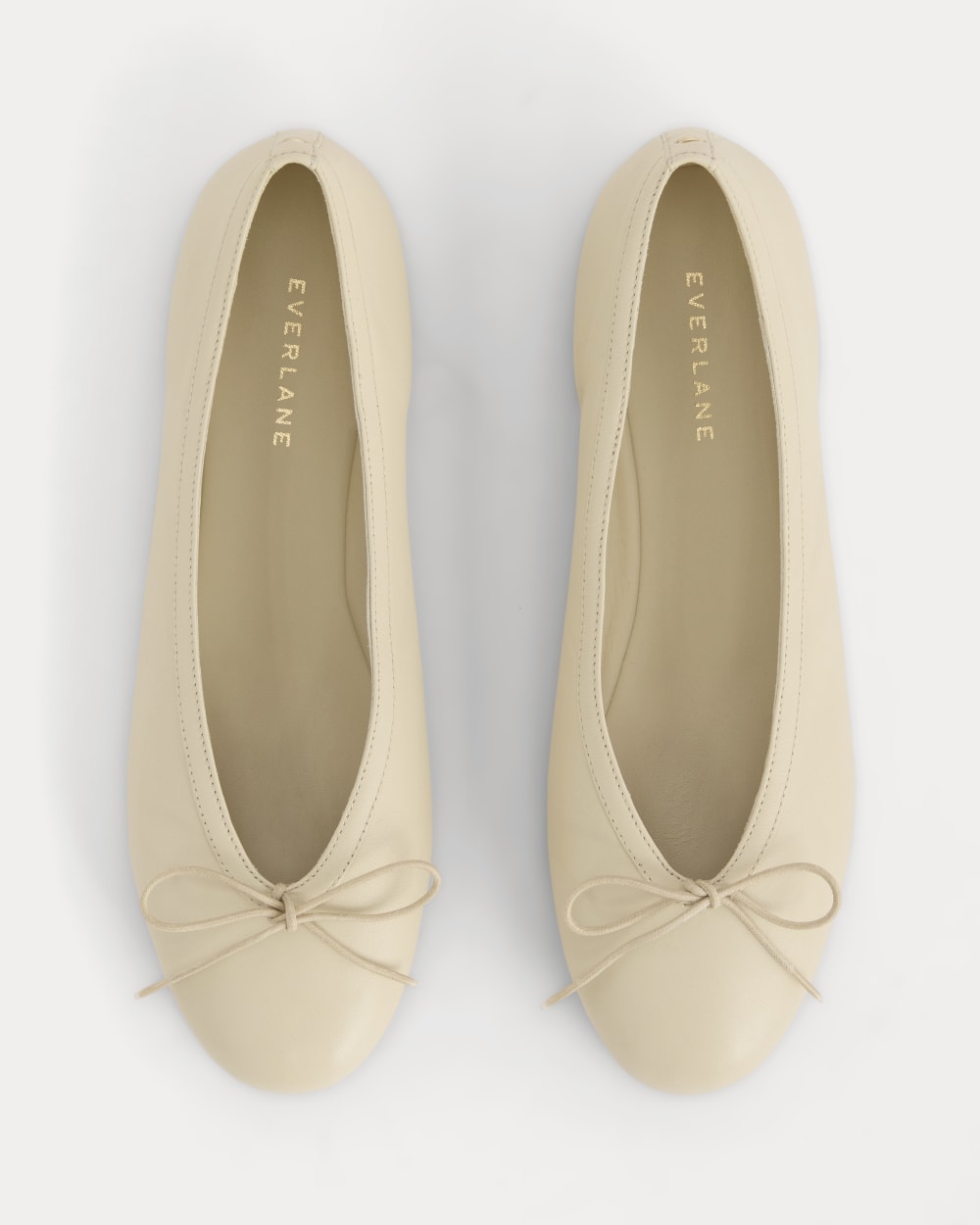 Made in Italy Ballet Flat in Crema — detail view
