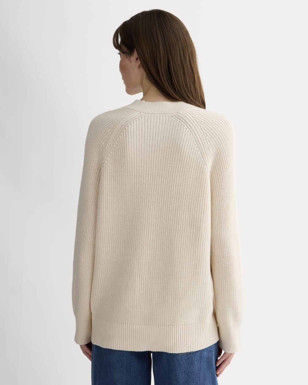 The Long Cocoon Cardigan in Canvas — detail view