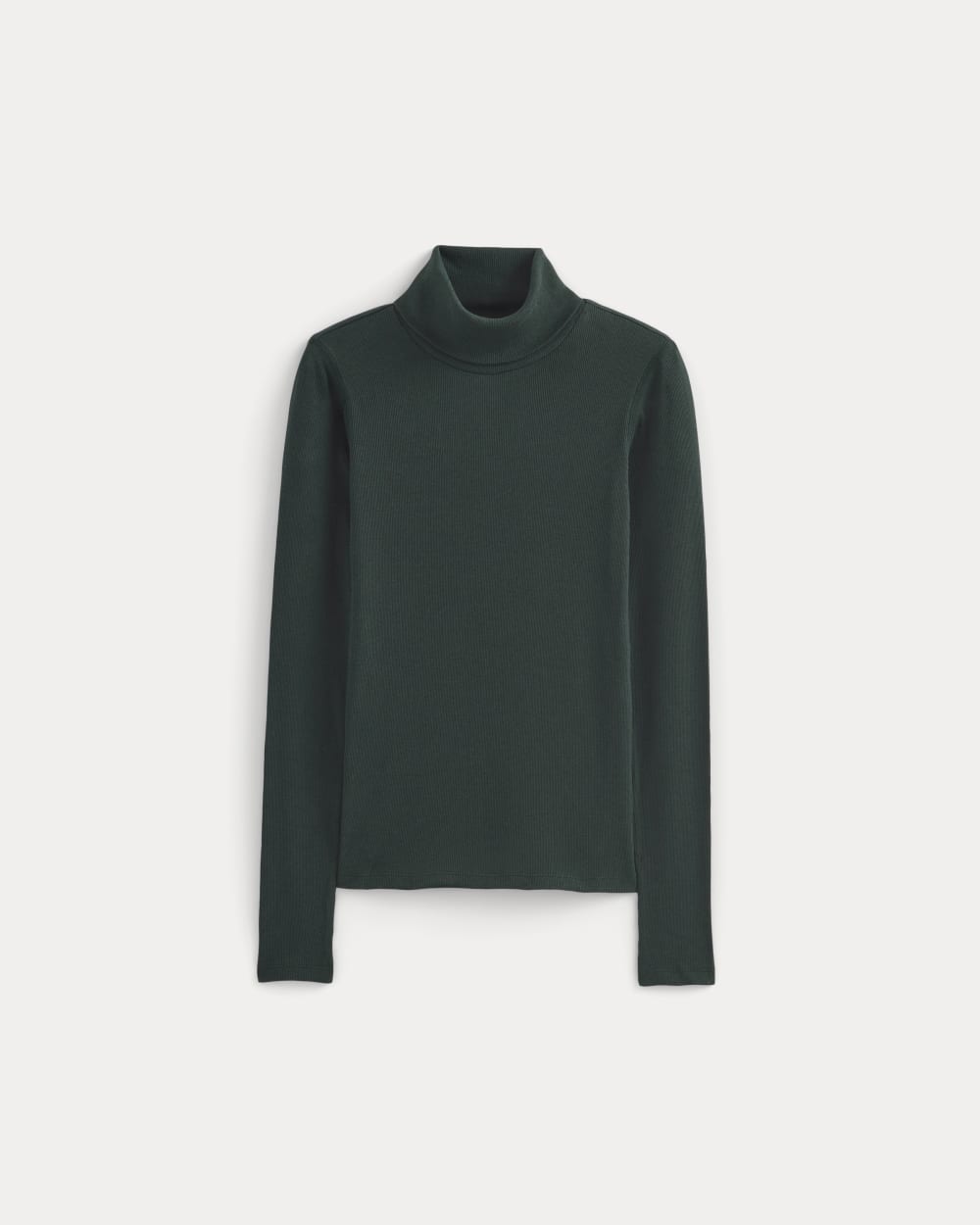 The Luxe Rib Turtleneck in Heathered Dark Sea — alternate view